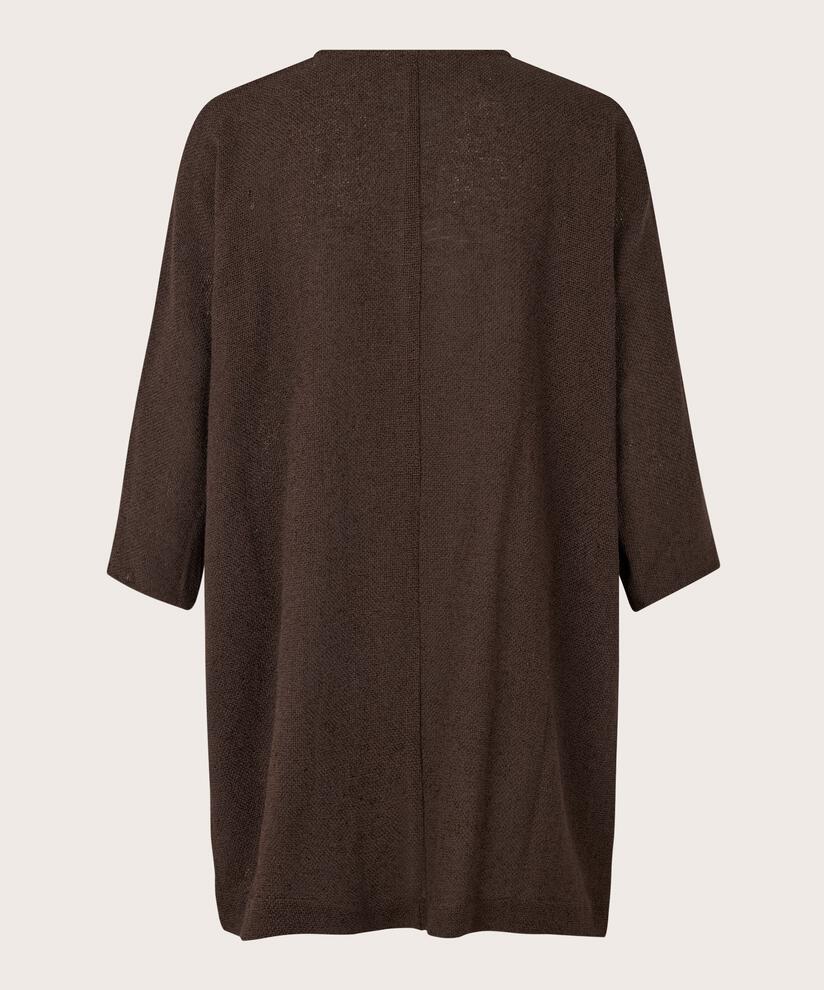 Veste Longue En Bouclé, Coffee Bean