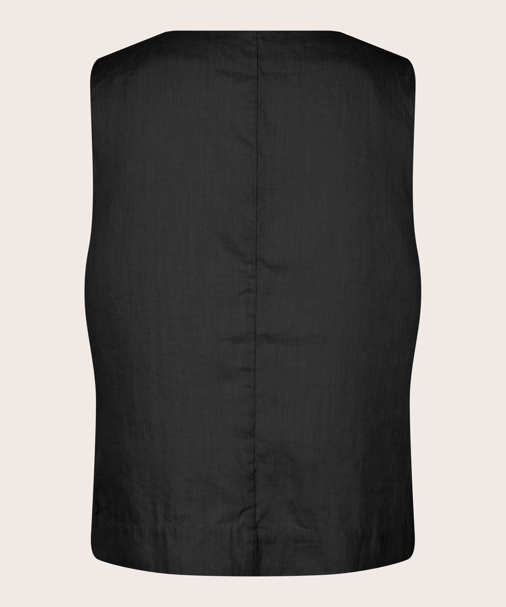 gilet féminin en lin doux, Black