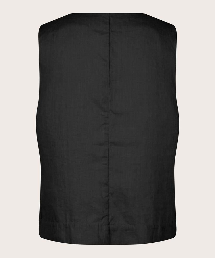 gilet féminin en lin doux, Black