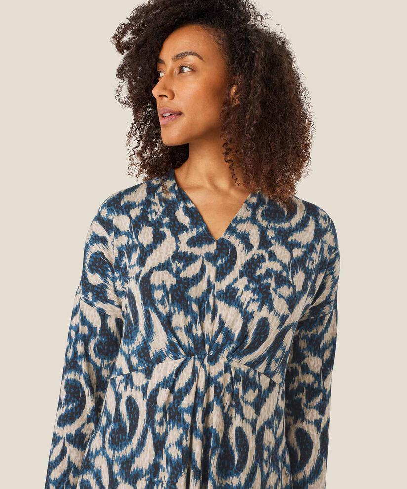 robe en jersey avec col en V et poches fendues, Moonlit Ocean