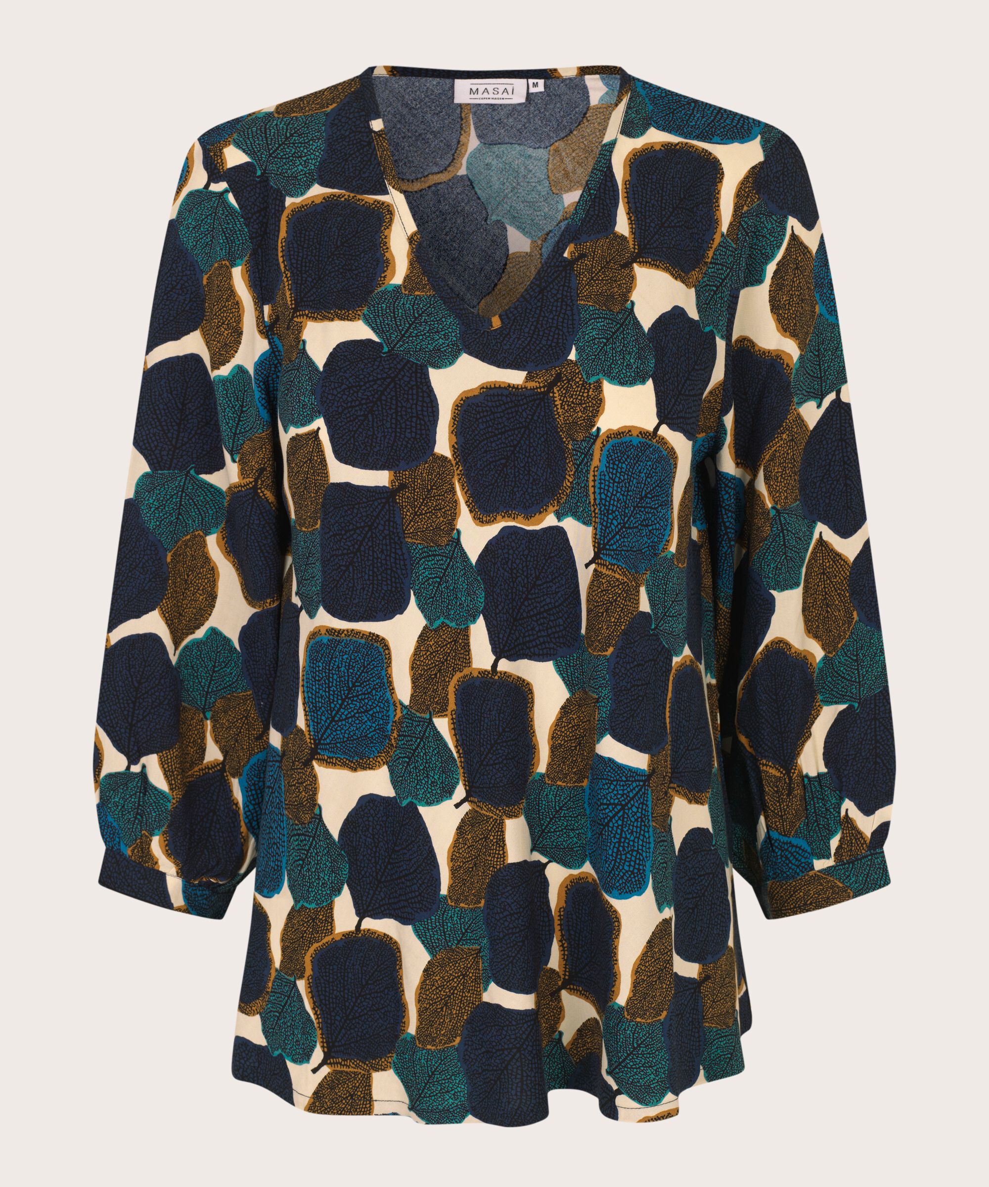 Blouse En Viscose Imprimée À Col V, Chipmunk