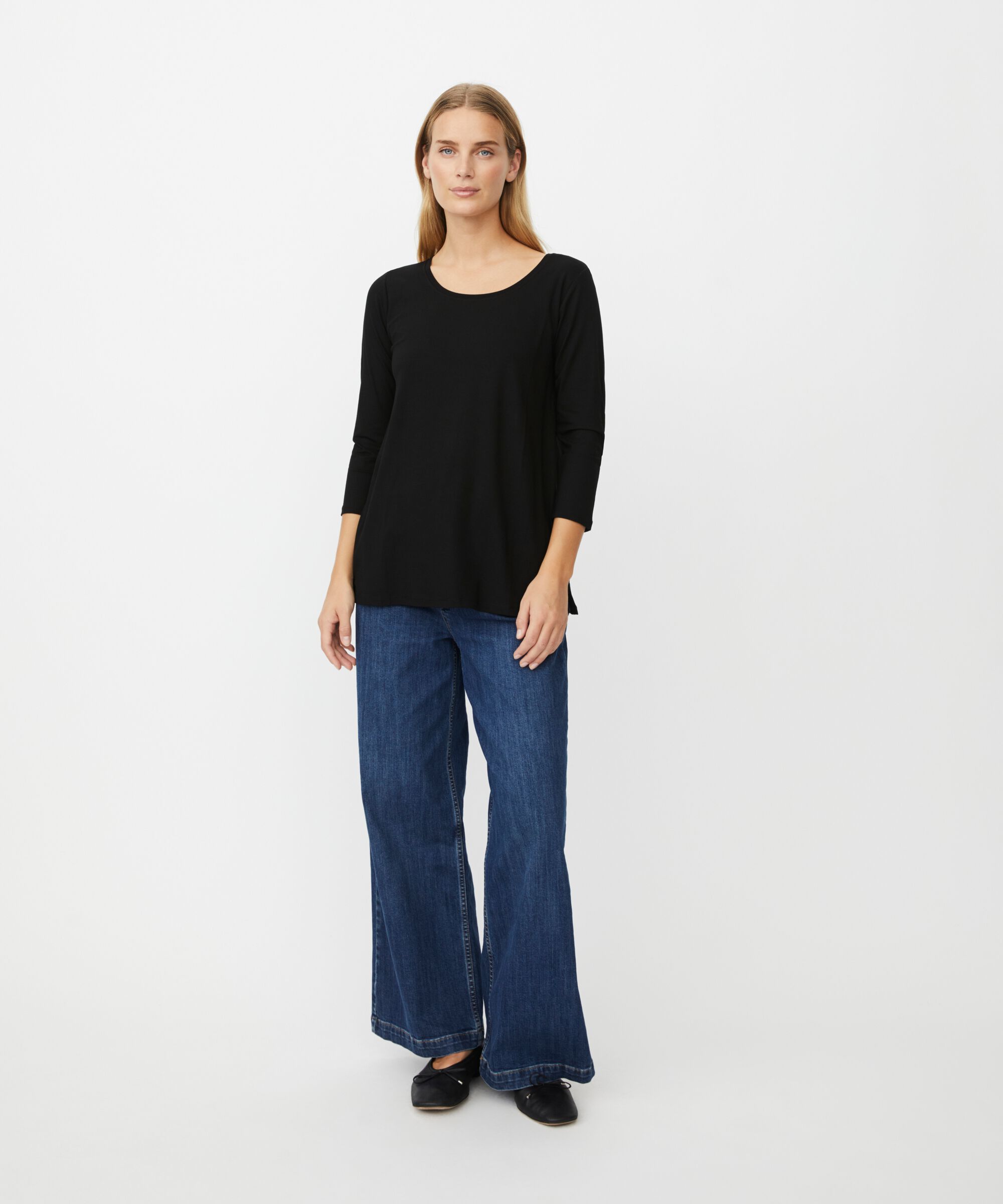Top En Jersey Á Col Rond, Black
