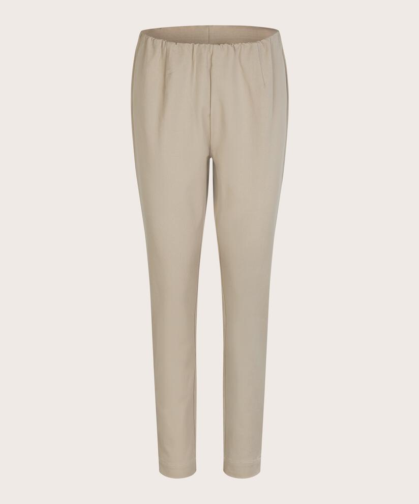 pantalon près du corps en coton stretch et taille élastique, Pure Cashmere
