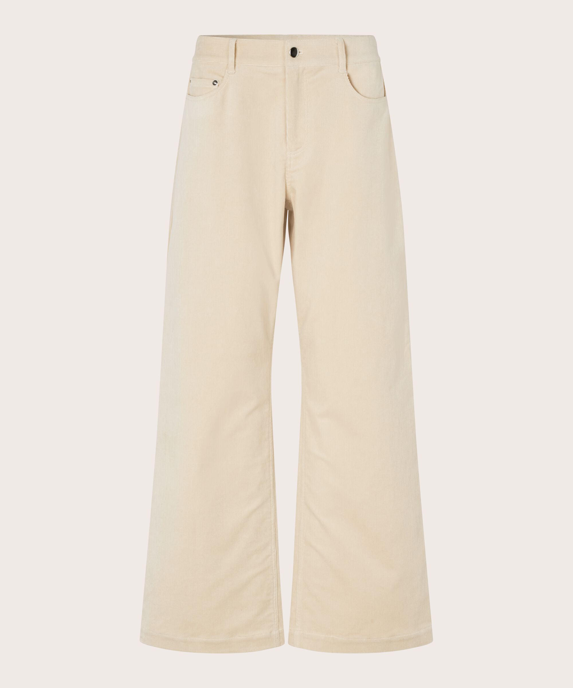 pantalon large en velours côtelé avec ceinture fixe, Fog