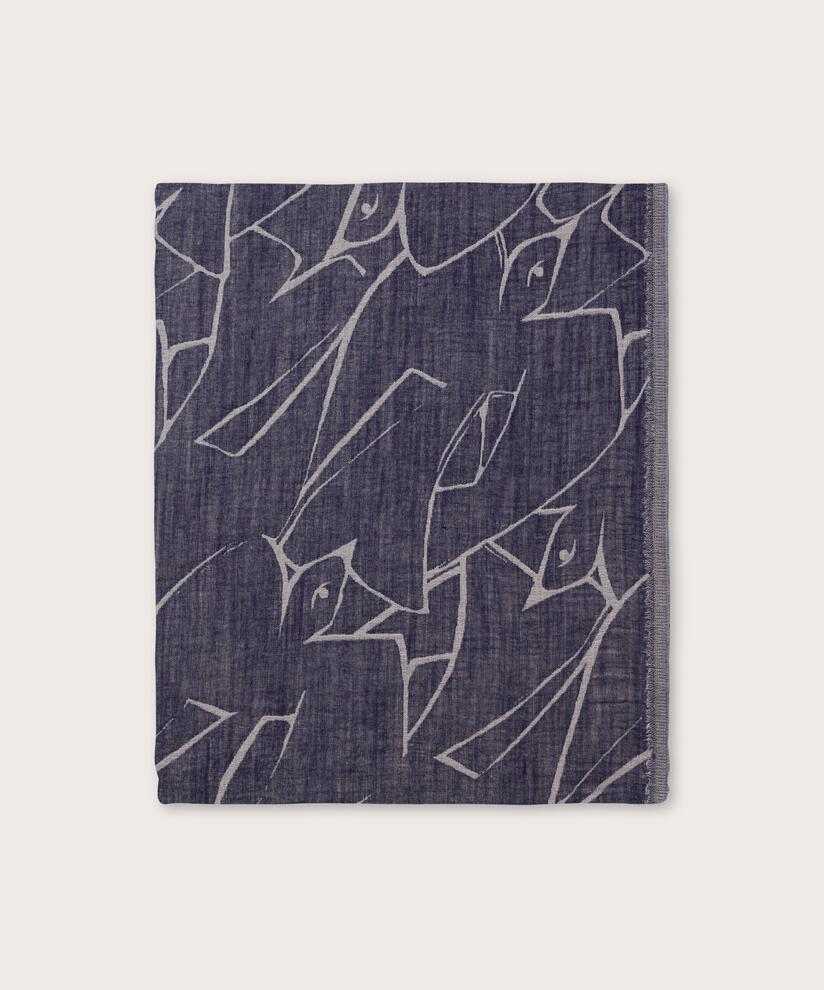 écharpe imprimée en laine mélangée, Navy Blazer