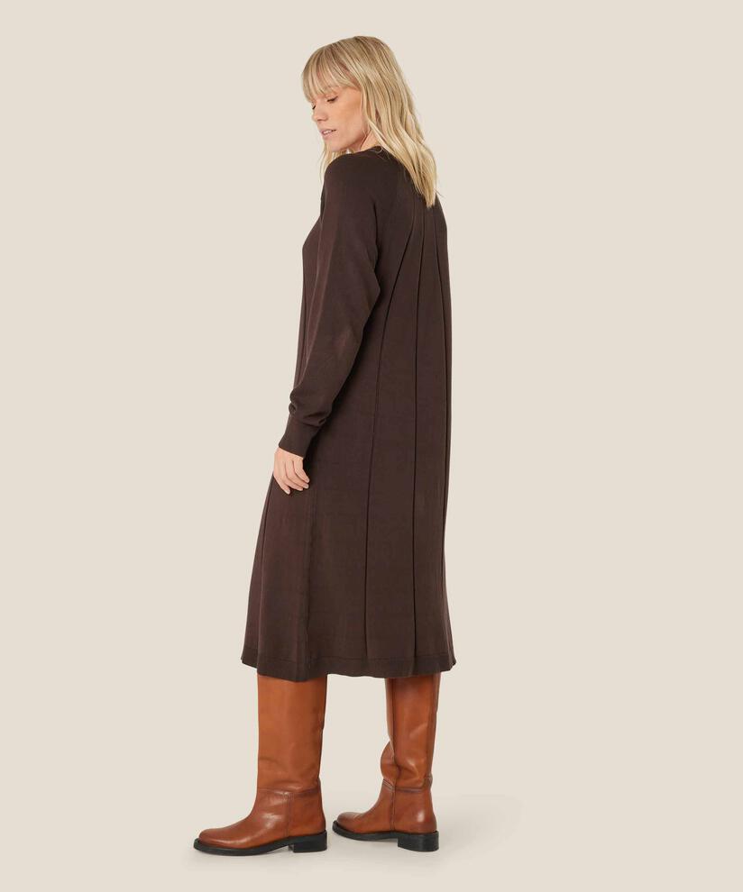 robe en maille fine à manches longues, Coffee Bean