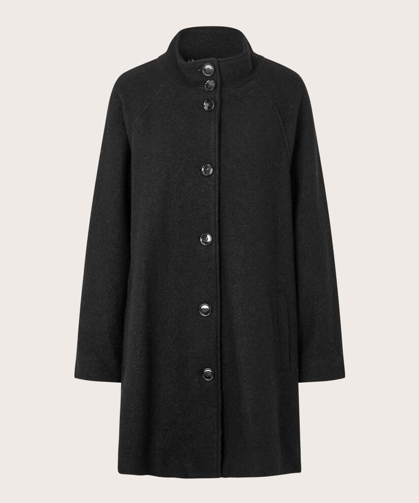 manteau en laine mélangée, Black