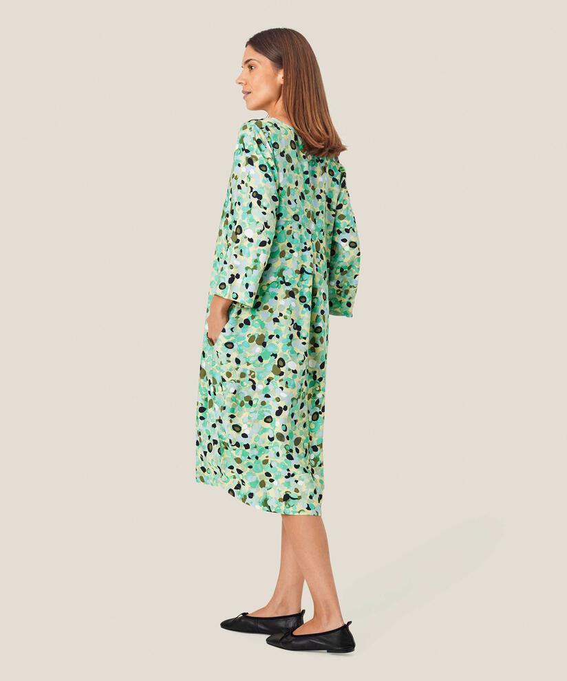 robe en viscose avec col en V et poches fendues, Winter Green