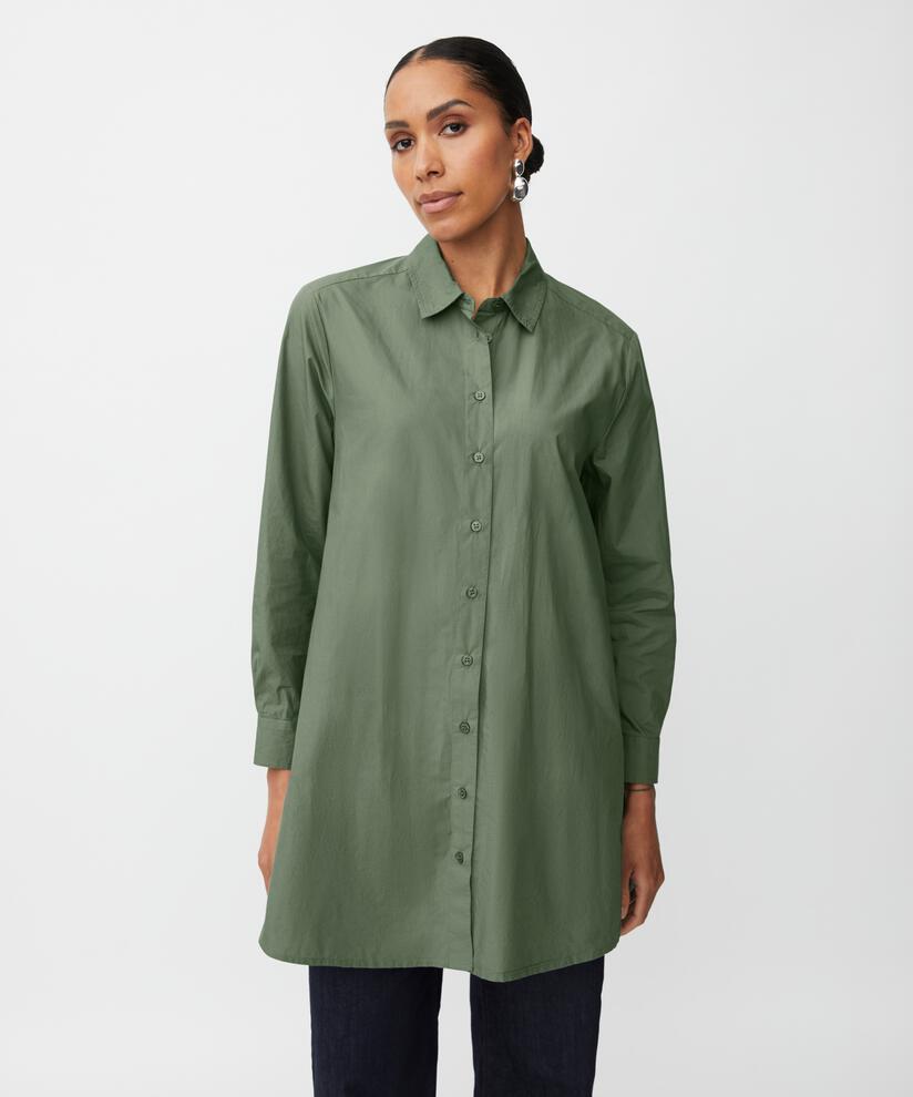 chemise en coton avec dos plus long, Duck Green