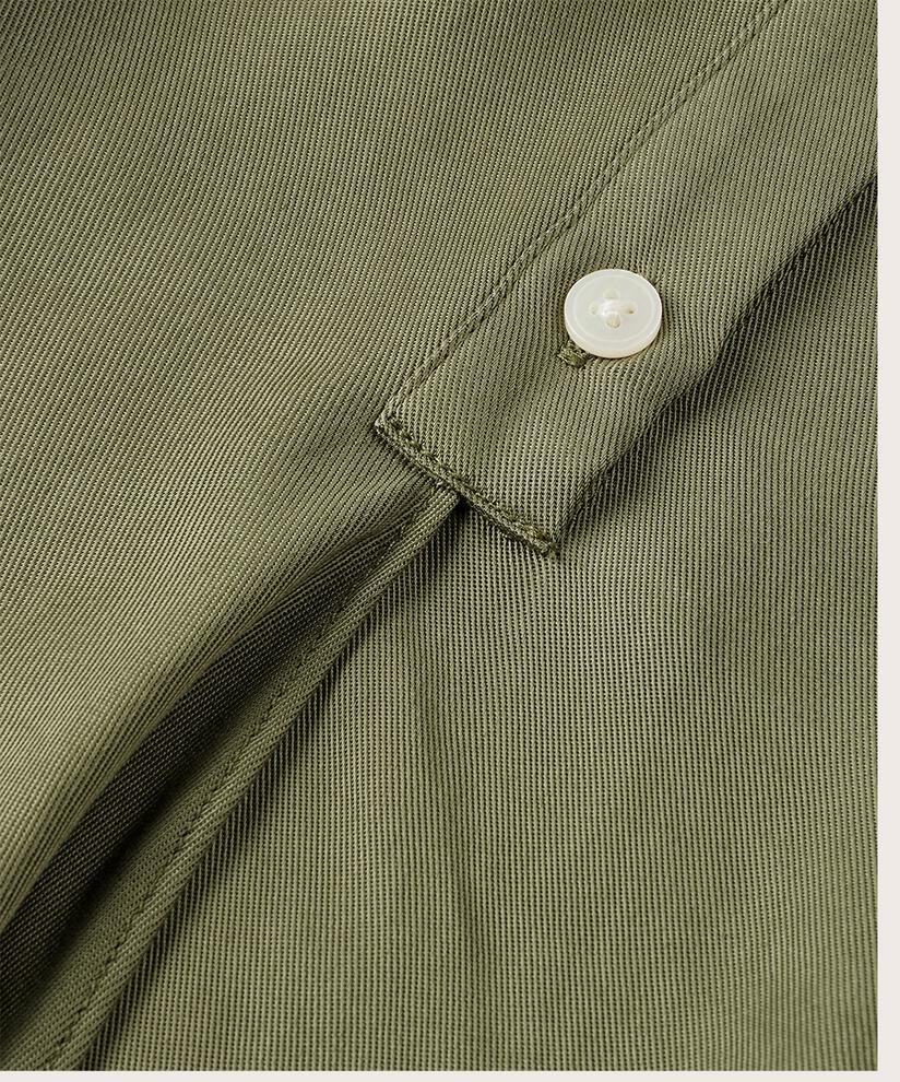 chemisier chemise avec détail de lien asymétrique, D. Lichen Green