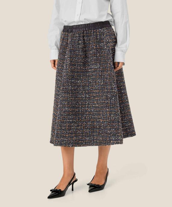 jupe bouclée avec taille élastique, Black