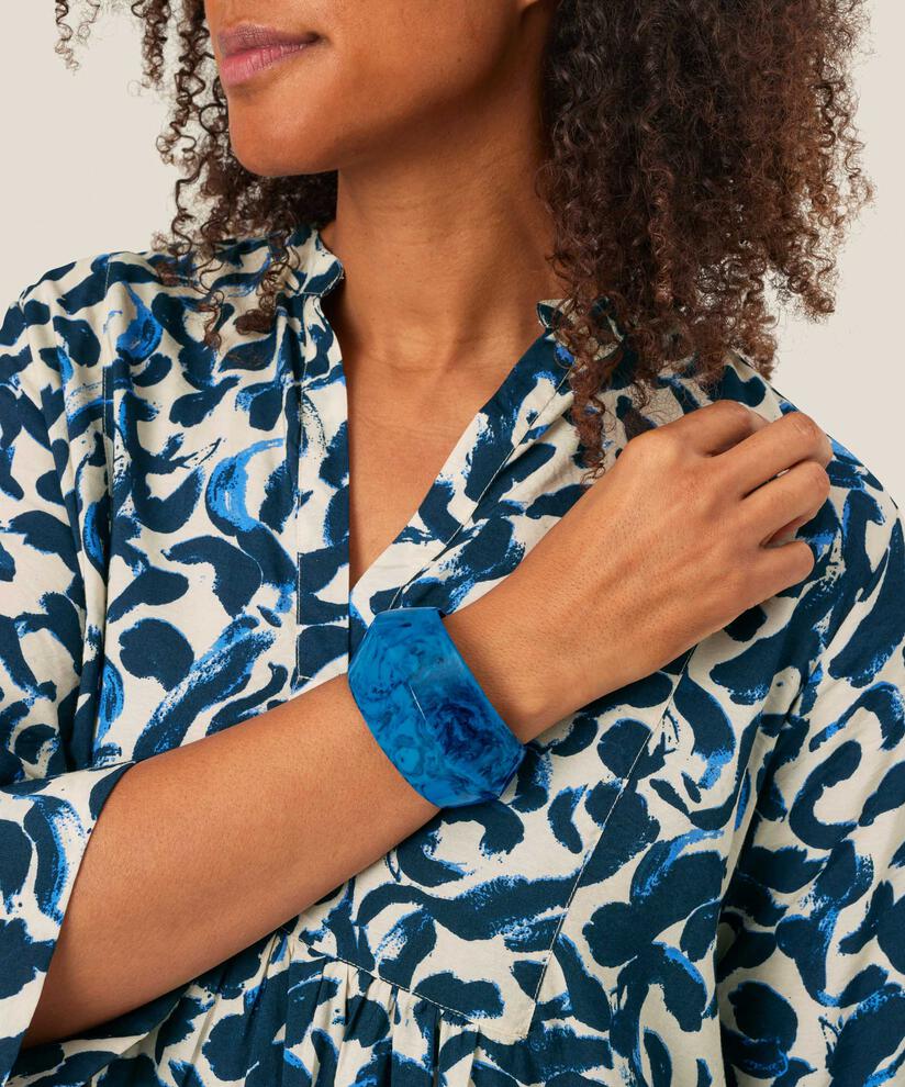 bracelet sculptural avec effet marbré, Ultramarine