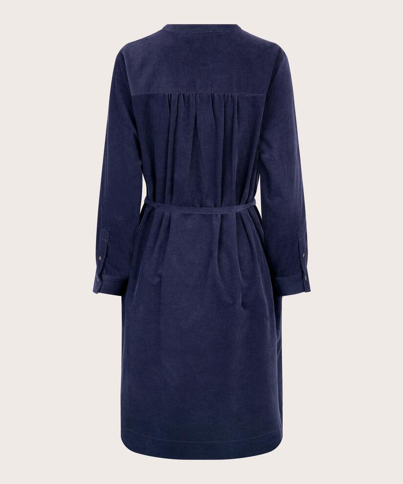 robe chemise en velours à fentes hautes, Maritime Blue