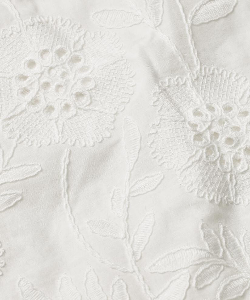 robe en broderie anglaise avec col en v, White