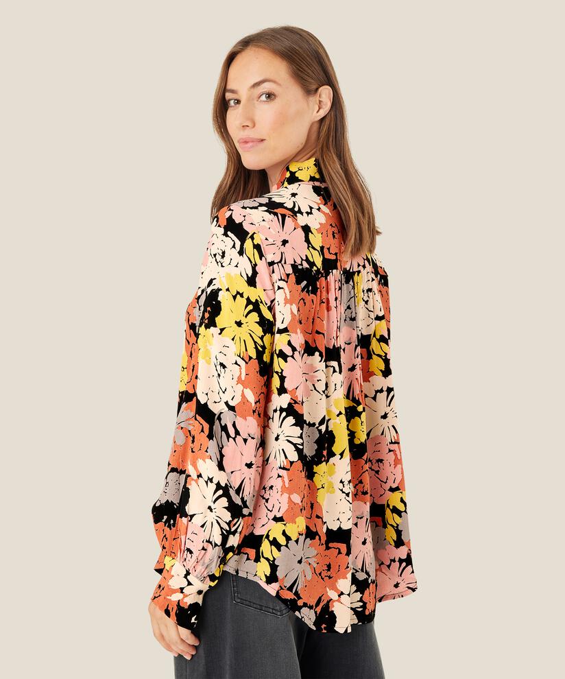 chemise en viscose à imprimé fleuri, Oil Yellow
