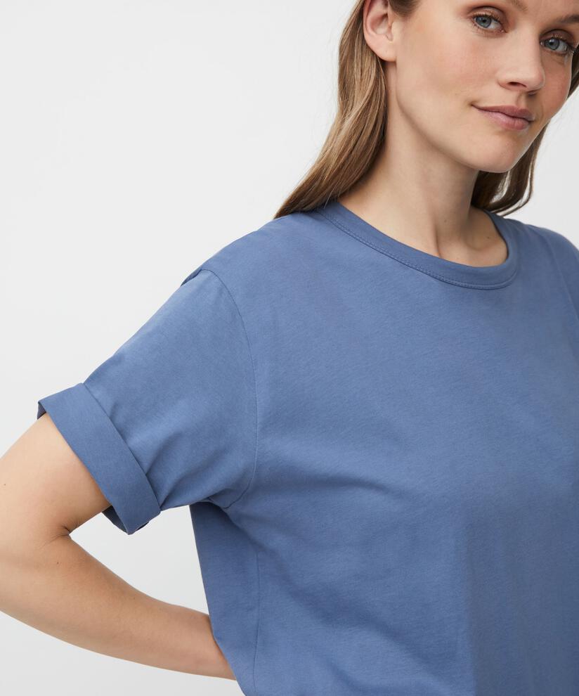 T-shirt À Col Rond, Bijou Blue