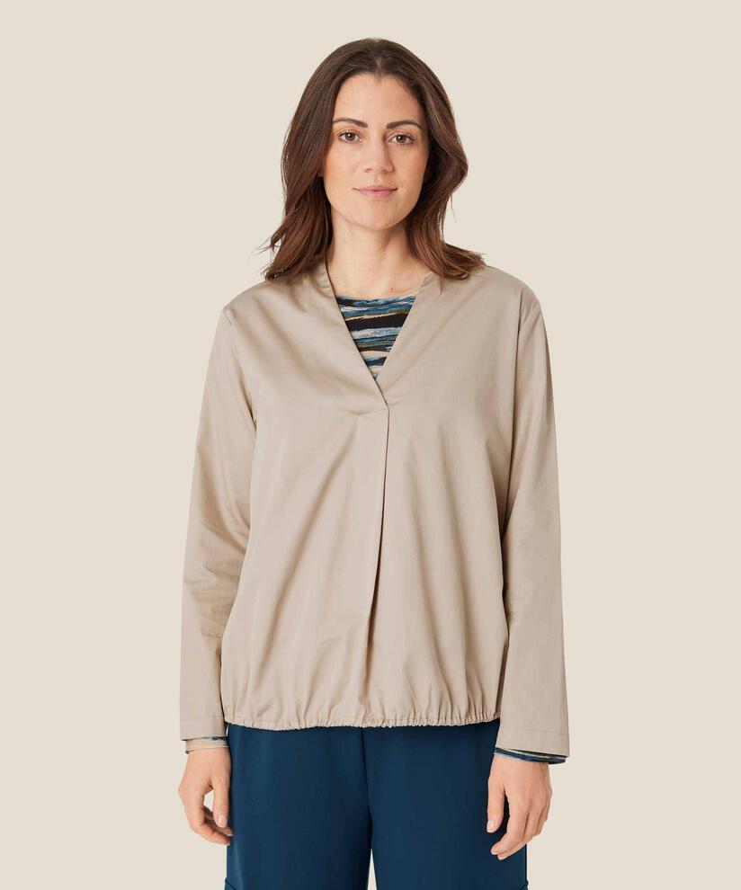 blouse en coton à col en V, Pure Cashmere