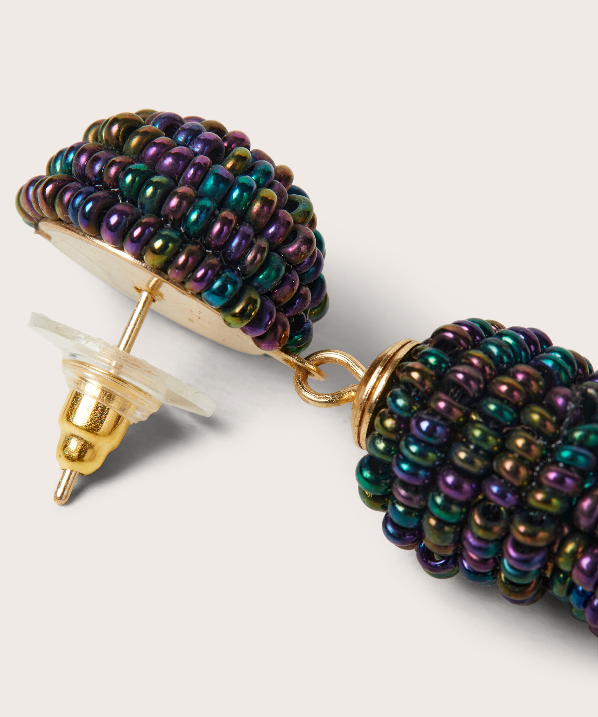 boucles d'oreilles avec perles de verre, Maritime Blue