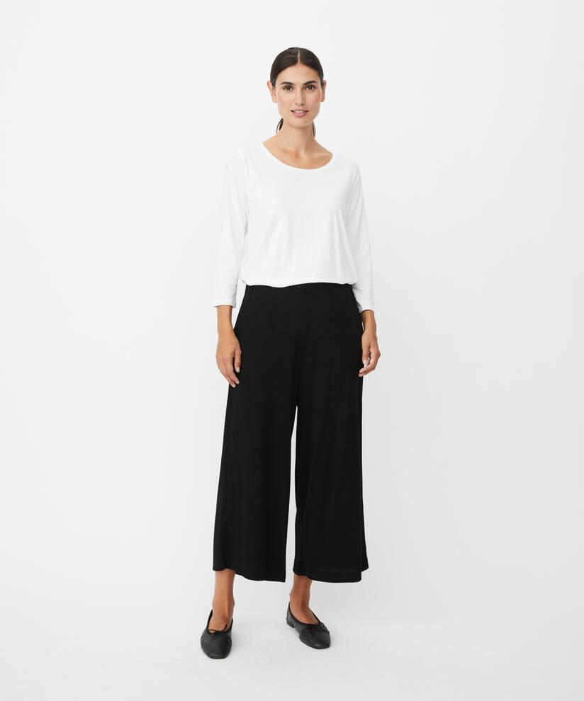 pantalon court en jersey avec taille élastique, Black