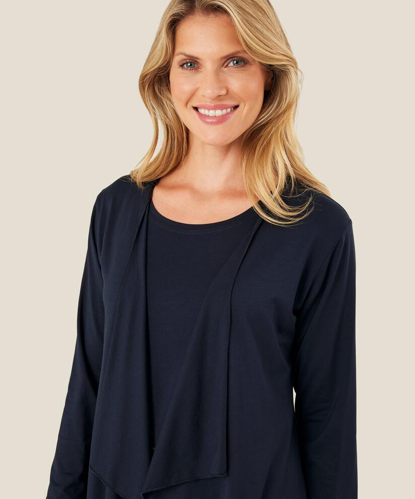 Cardigan Ouvert En Jersey, Navy