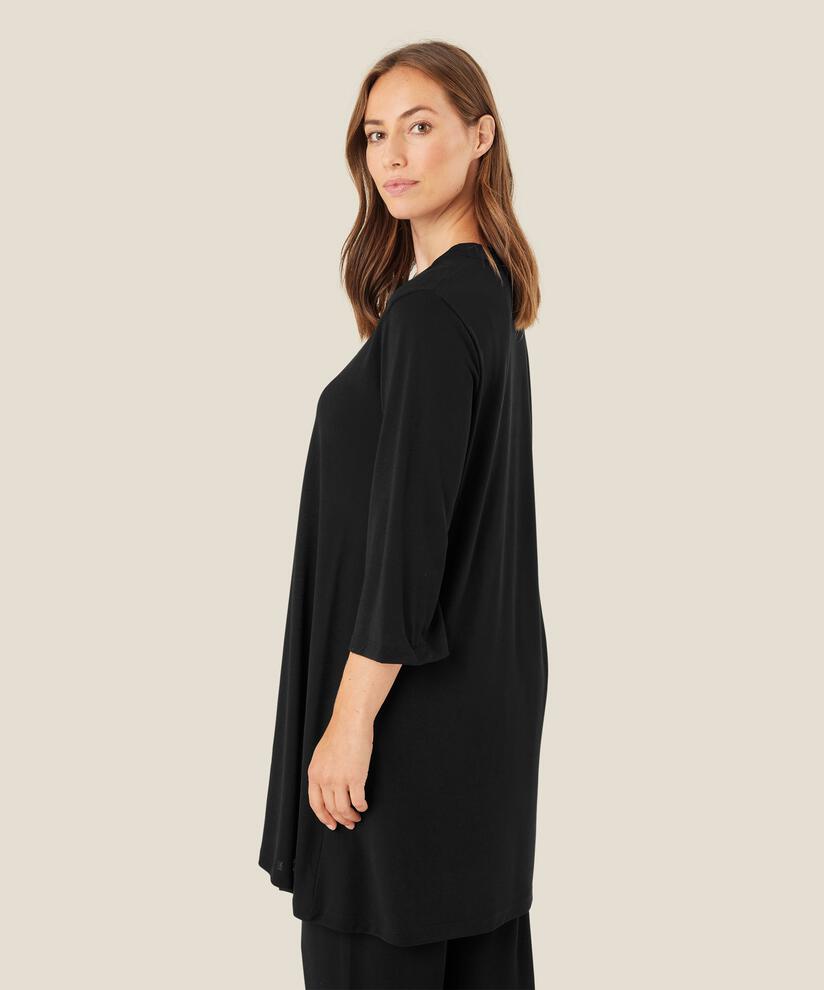 tunique en jersey avec liens au cou, Black