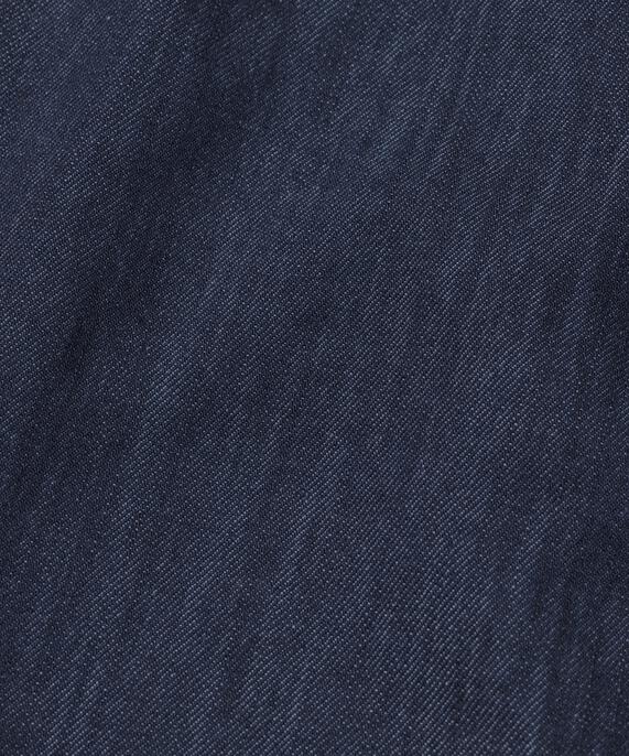 robe en jean à col en V profond, Dark Denim