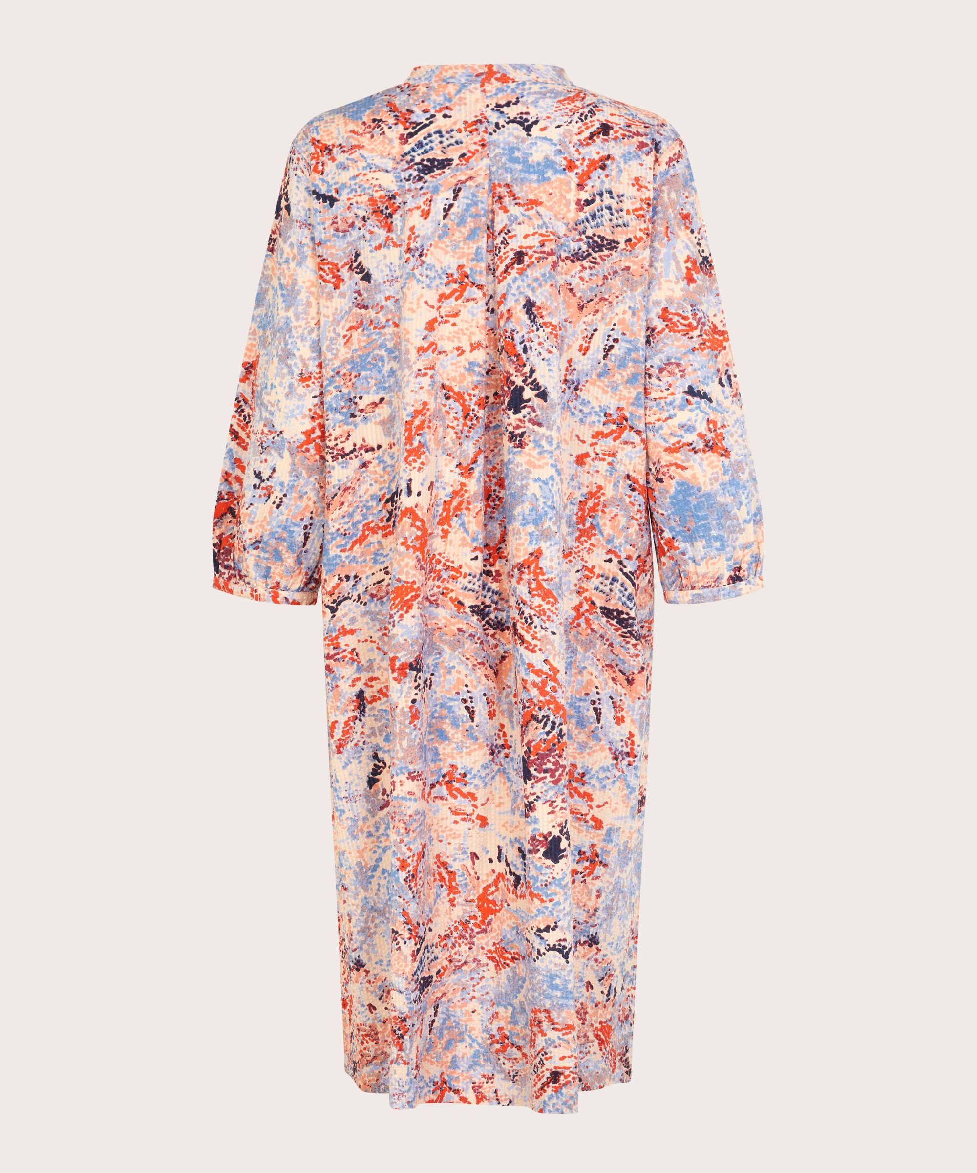 robe en coton avec liens au cou et poches fendues, Orange com