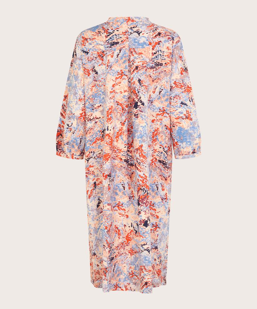 robe en coton avec liens au cou et poches fendues, Orange com