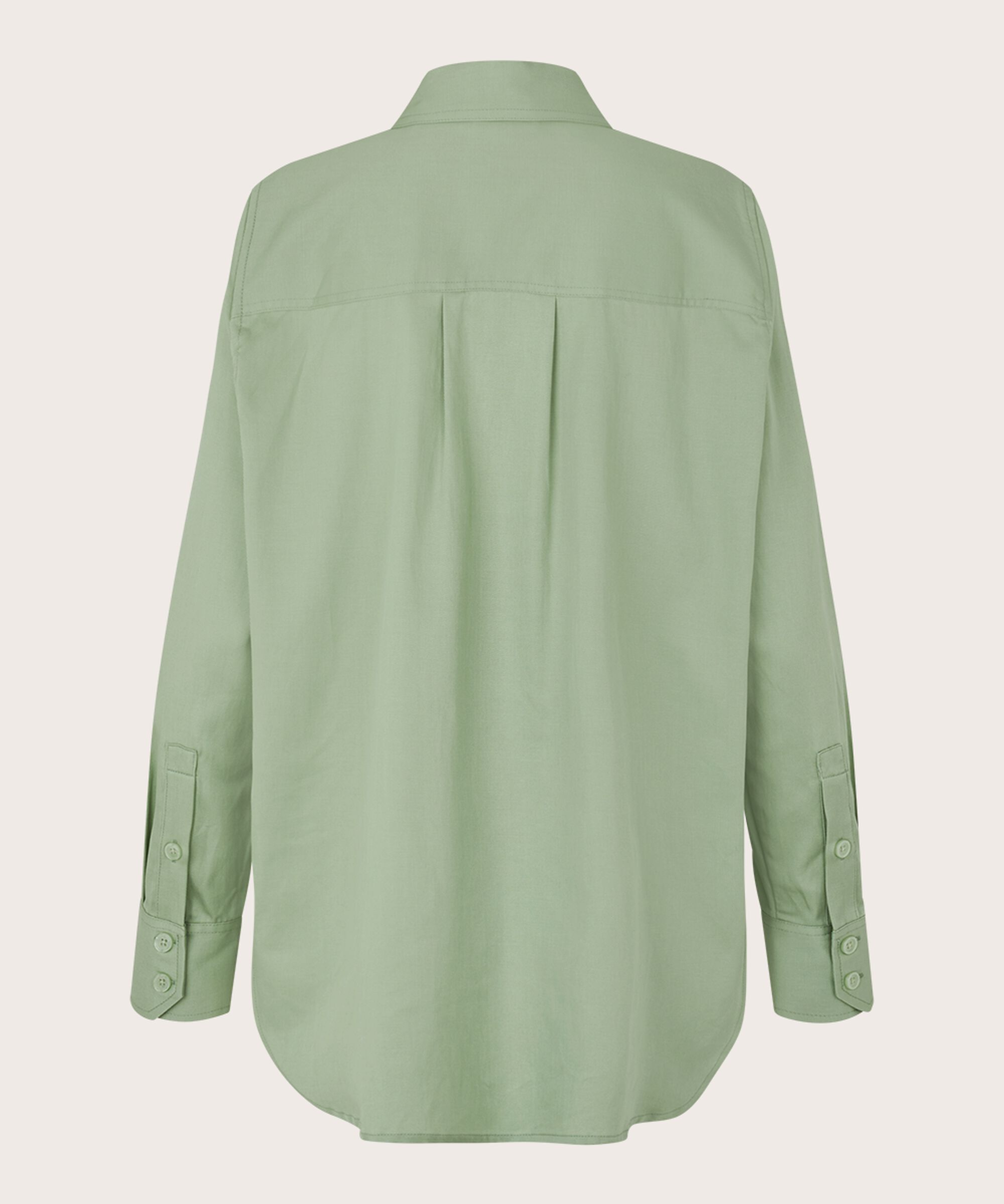chemise en coton mélangé avec dos plus long, Frosty Green