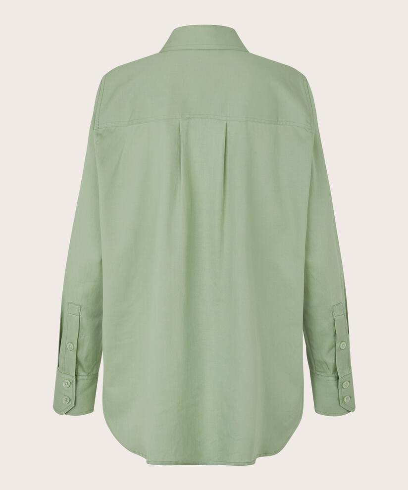 chemise en coton mélangé avec dos plus long, Frosty Green