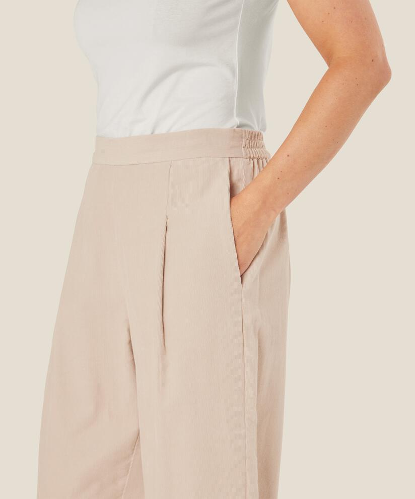 pantalon en velours côtelé avec plis devant, Silver Cloud