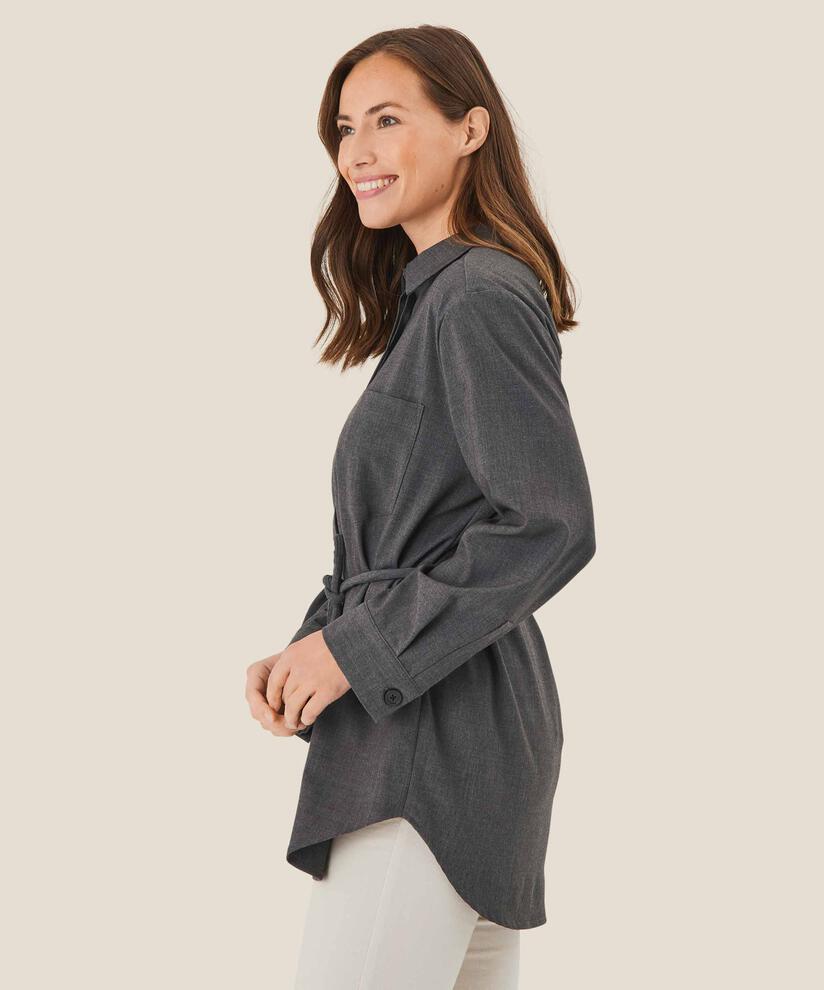 veste chemise avec liens, D. Grey mel.