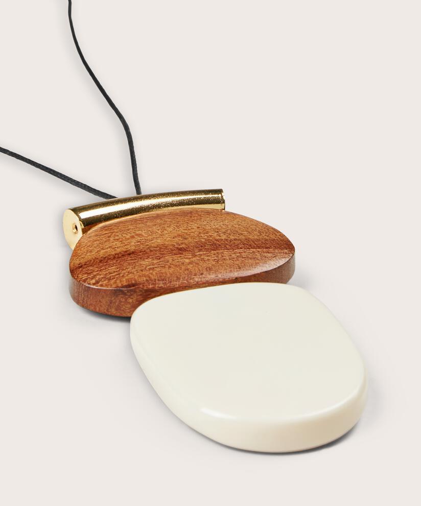 collier réglable avec bois et perles, Whitecap