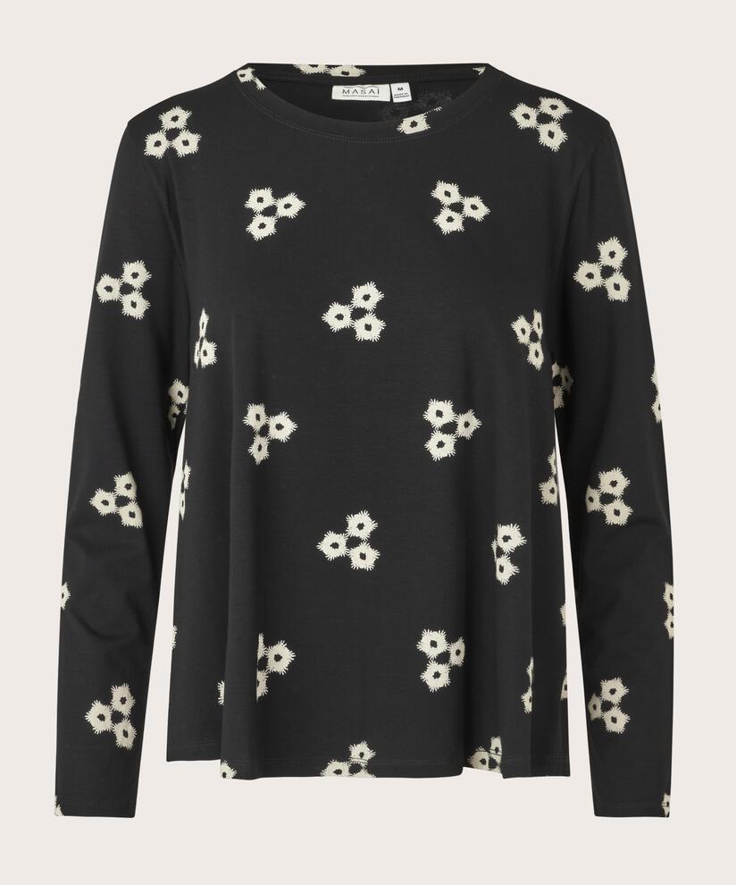 top en jersey à col rond, Black