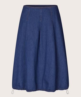 jupe en jean avec ourlet élastique, Dark Denim