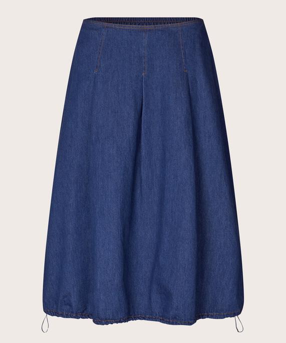 jupe en jean avec ourlet élastique, Dark Denim