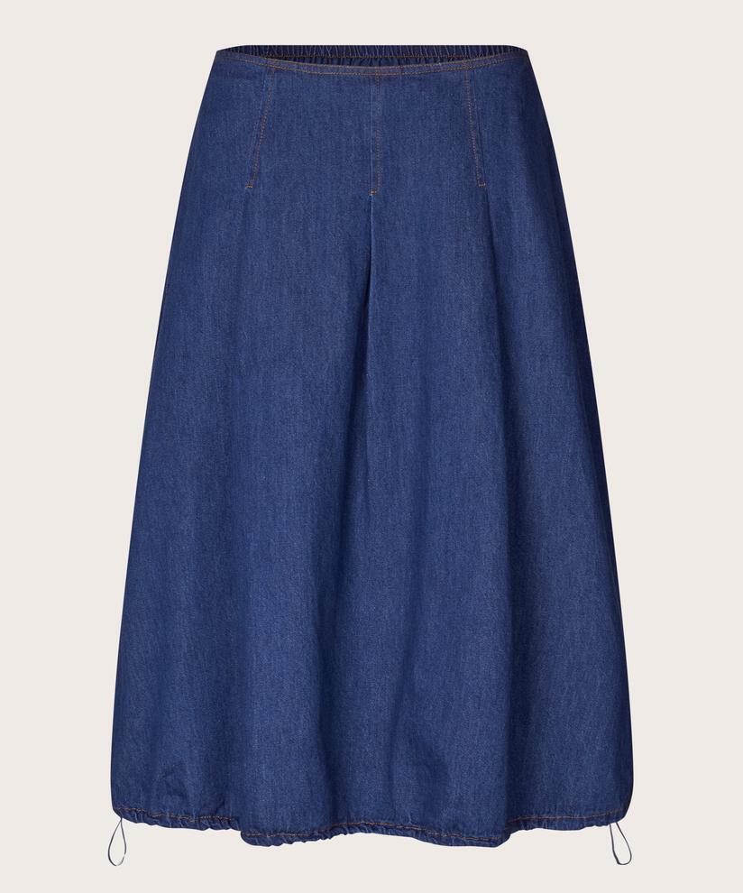 jupe en jean avec ourlet élastique, Dark Denim