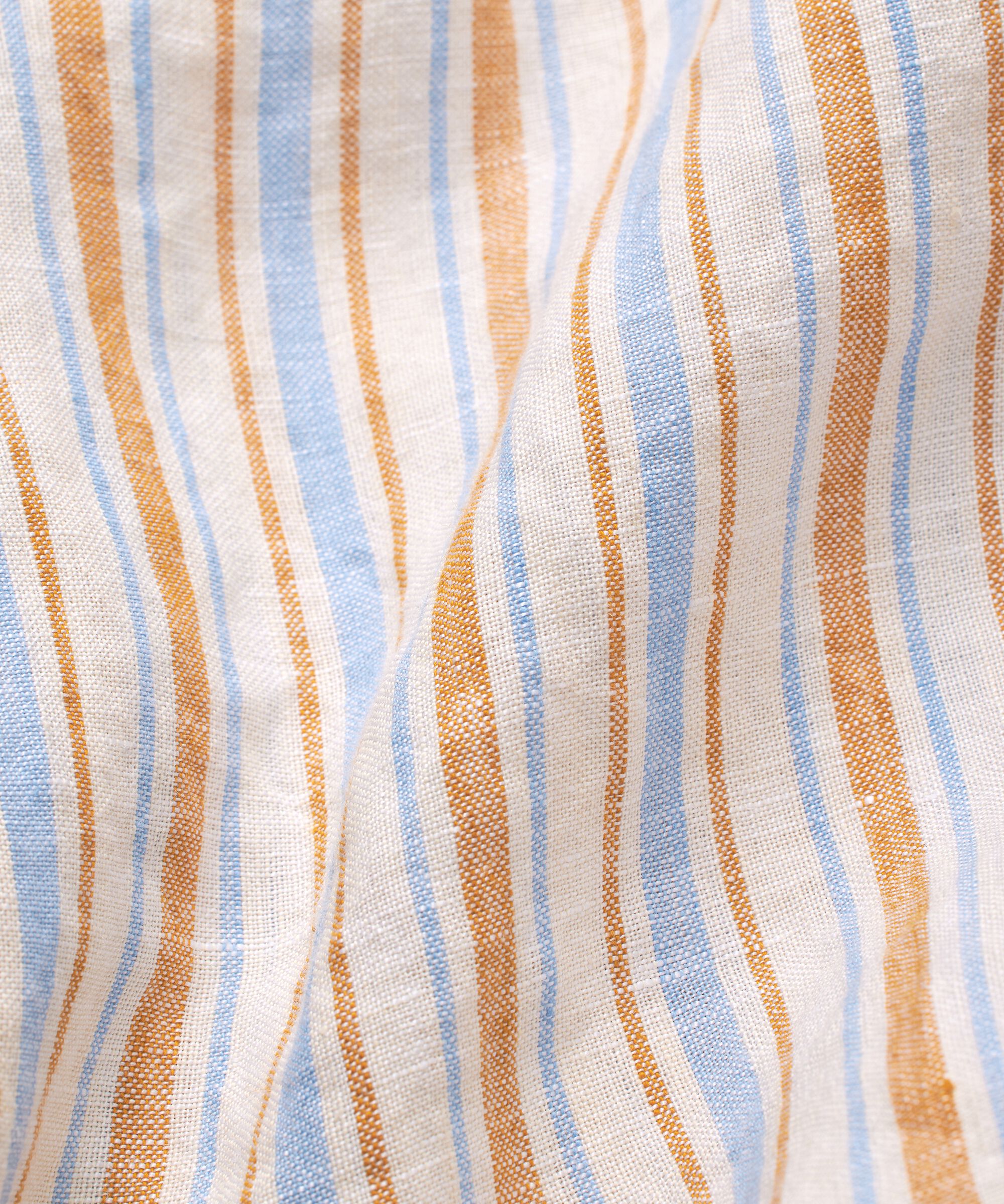 chemise en lin rayée à manches courtes, Inca Gold