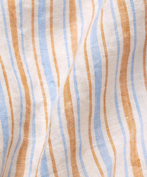 chemise en lin rayée à manches courtes, Inca Gold