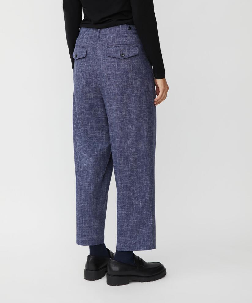 pantalon avec poches fendues et plis sur le devant, Navy Blazer