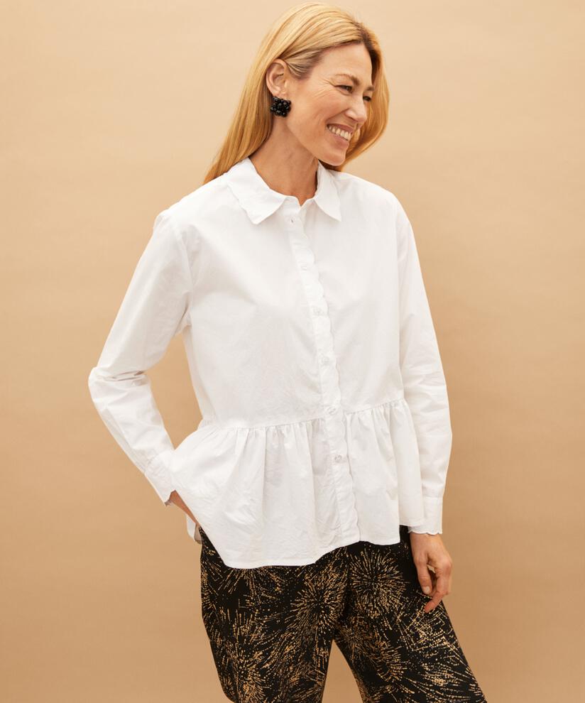 chemise en coton à basque, White