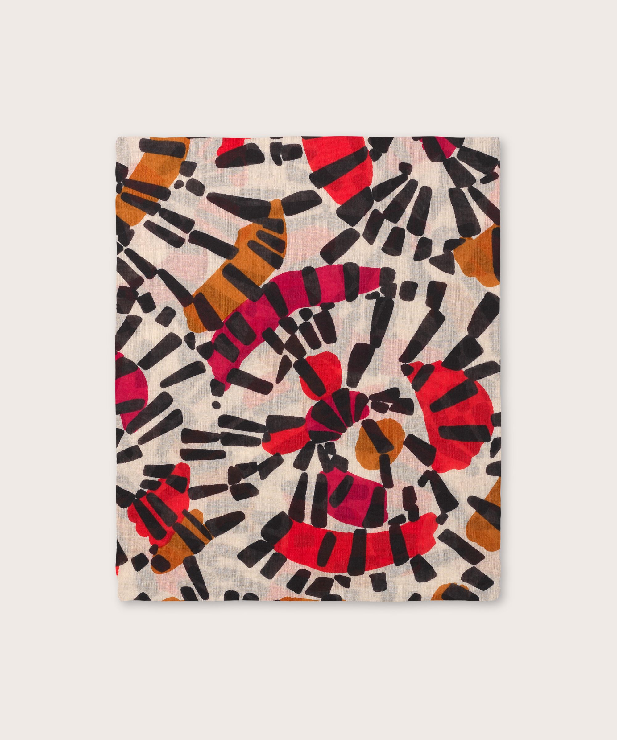 écharpe en coton à motifs, Mars Red