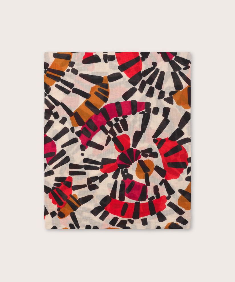 écharpe en coton à motifs, Mars Red