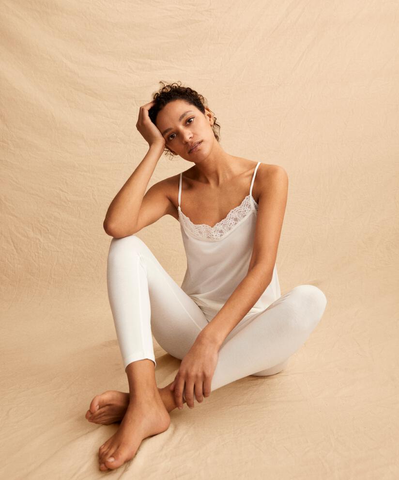 Legging En Jersey Doux, Cream