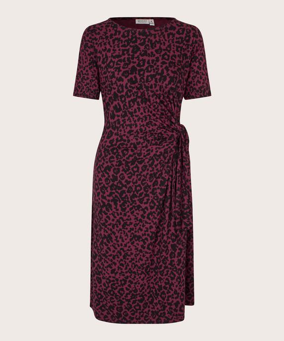 robe en jersey imprimé effet cache-cœur, Tawny Port