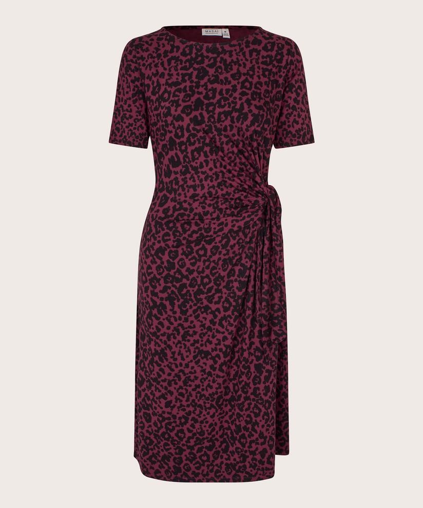 robe en jersey imprimé effet cache-cœur, Tawny Port
