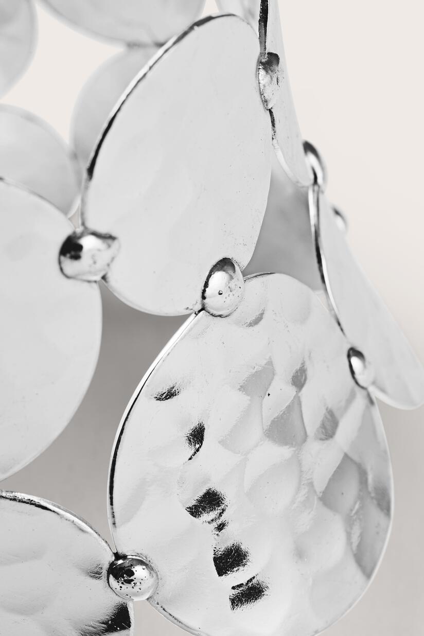 bracelet avec cercles en métal martelé, Silver