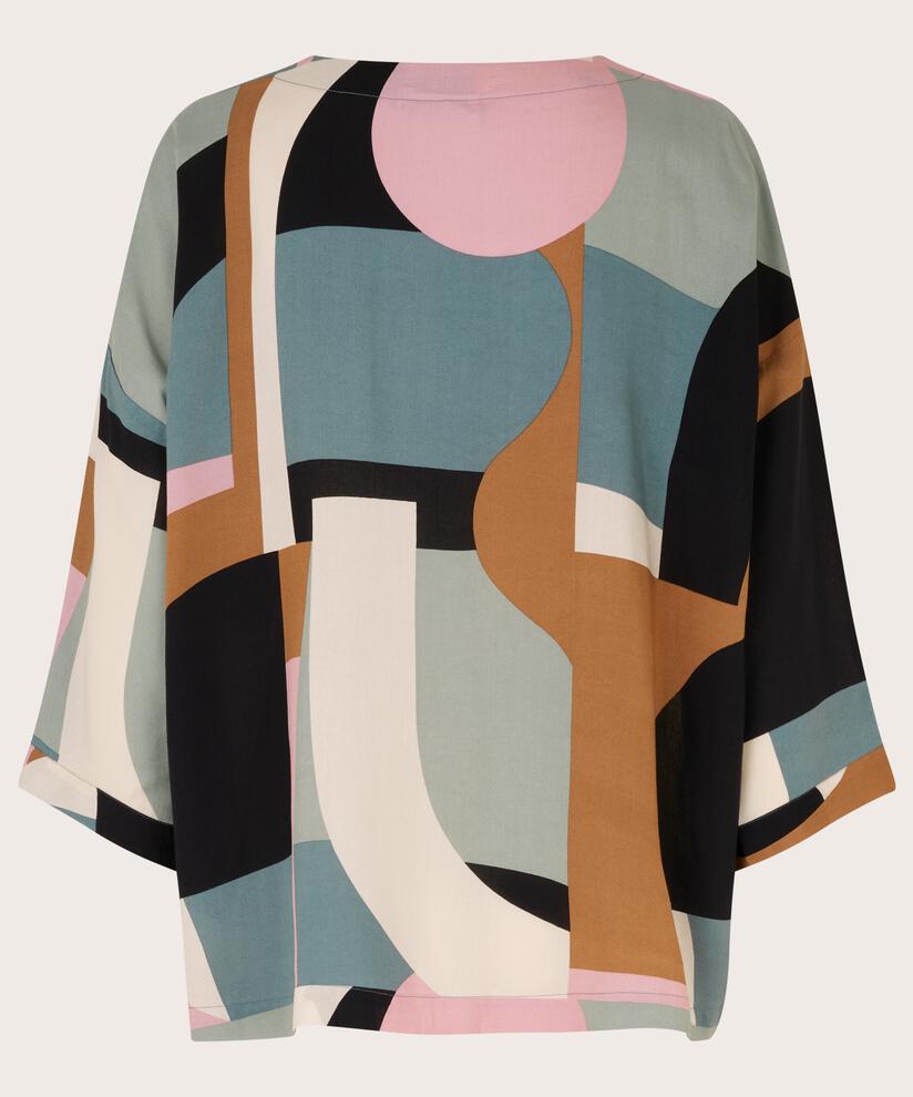 Blouse En Viscose À Manches 3/4, Goblin Blue