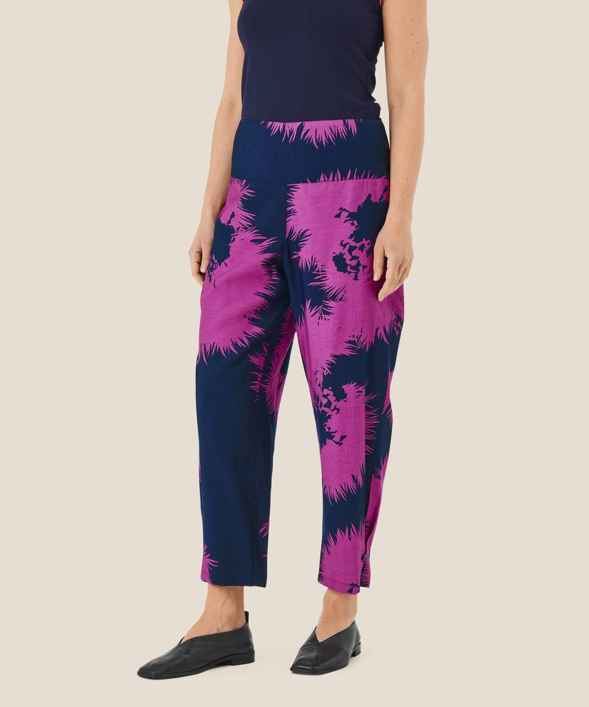 pantalon en viscose avec smock, Wild Aster