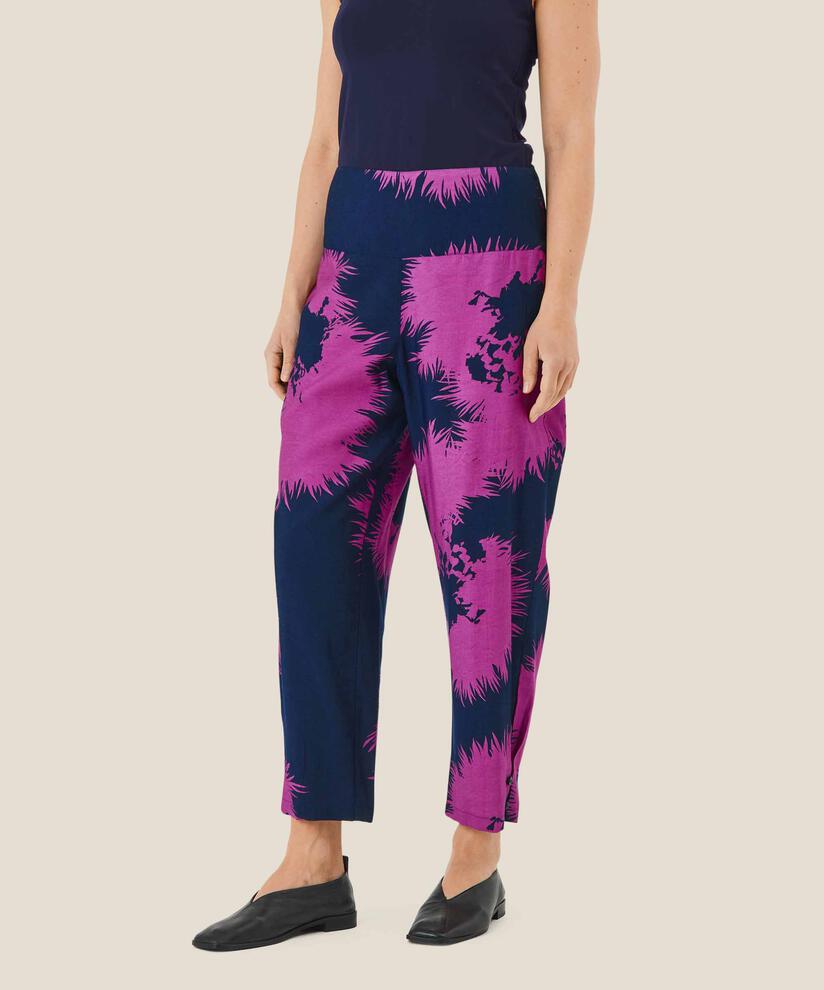pantalon en viscose avec smock, Wild Aster